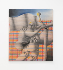 Ferdinand Dölberg Bist du dir sicher wohin, 2024 Charcoal, chalk on canvas 105 × 100 cm 