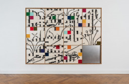 Ferdinand Dölberg Am Ende die Leerstelle, 2023 210 x 280 cm Modulares Schiebesystem mit Kohle und Kreide auf Leinwand