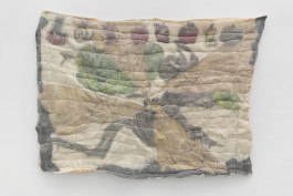 Justin Chance Dying, 2020-2021 Quilted wet and needle felted wool, silk, cotton, dye, dying marker 119 x 165 cm 