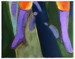 Lexia Hachtmann, Bootsteps, Eitempera und Öl auf Leinwand, 16 x 20 cm