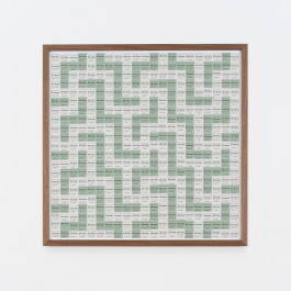 Jody Korbach Deutschland GmbH I (Geh mal Bier hol’n, du wirst schon wieder hässlich), 2022 Collage aus Biermarken 65 x 66 cm 