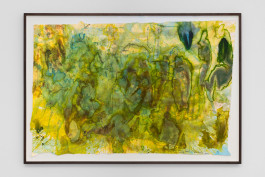 Helena Uambembe On this site there will be a boarder, 2024 80 x 120 cm watercolor, charcoal on Fabriano paper 